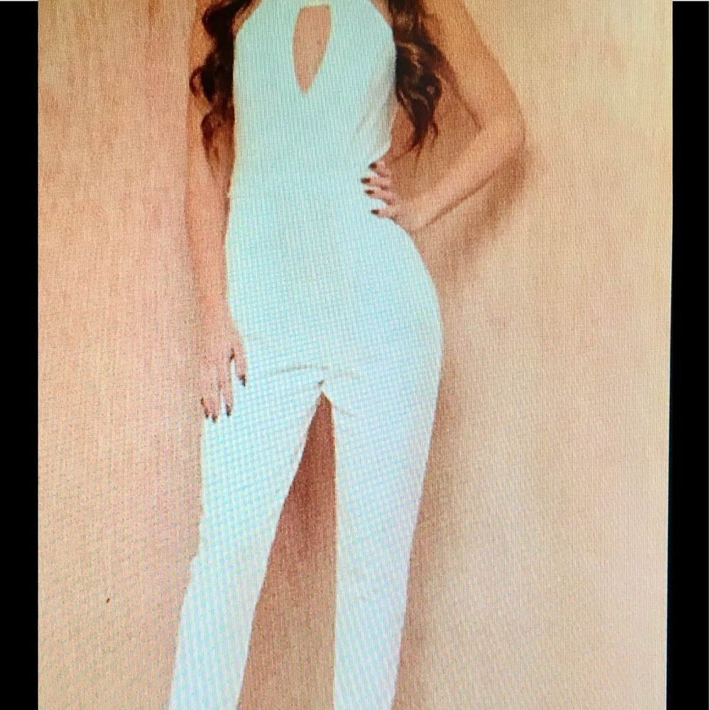Cute Studded Ivory Jumpsuit ( M,L )